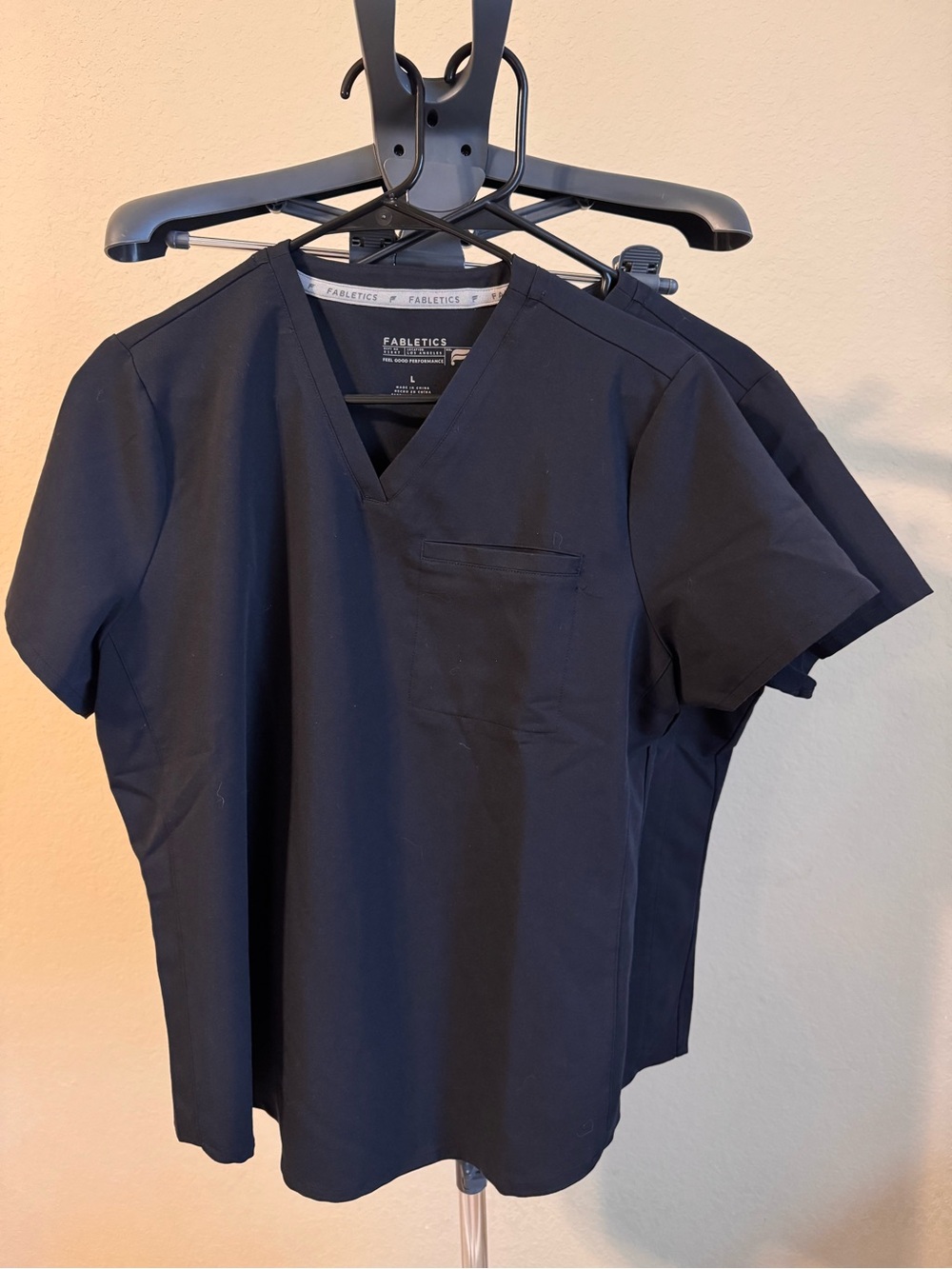 3 Black V-Neck Fabletics Scrub  Top